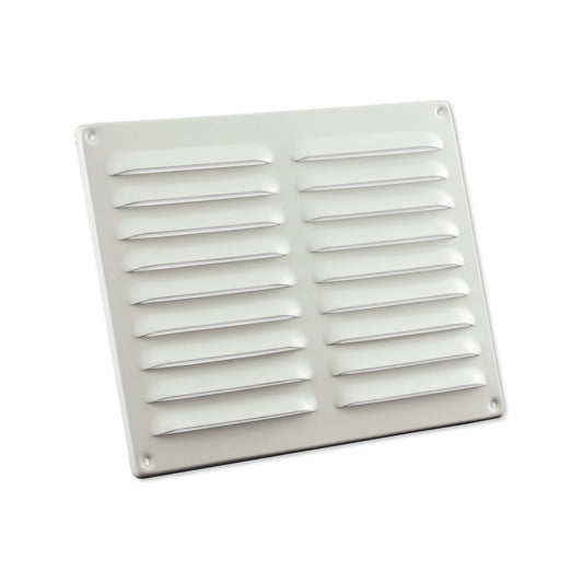 Nedco blade grille, aluminum, small blades, folded edge, 250 x 200 mm, white