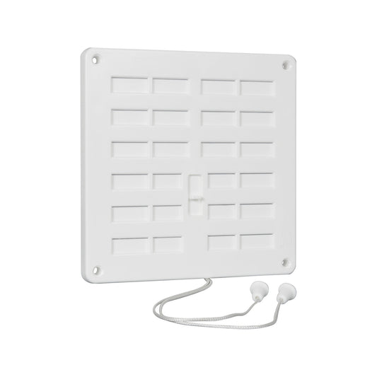 Nedco sliding grille with drawstring, PS, 160 x 160 mm, white
