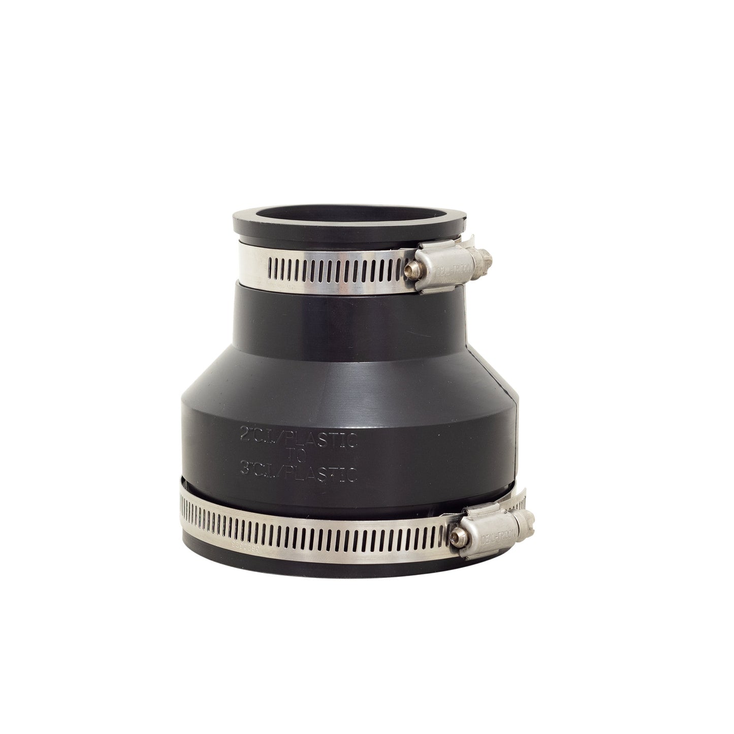 Fernco flexible reducing coupling, black, 90 - 75 x 63 - 50 mm