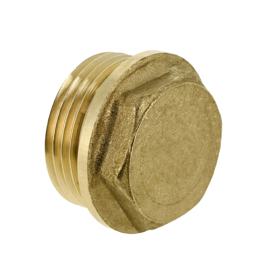 Bonfix plug, brass, hexagon, 1x male thread, 1½"