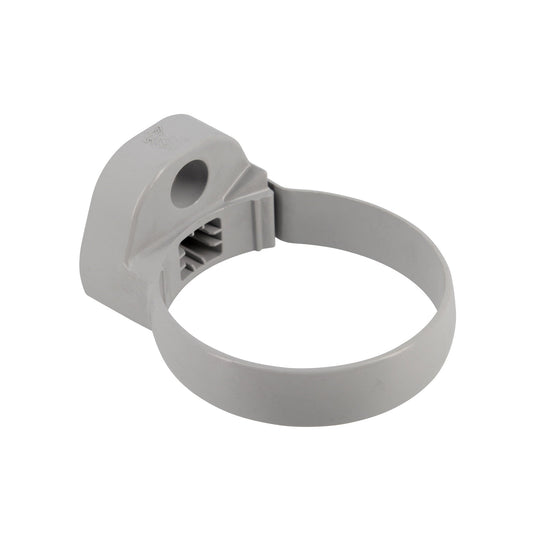 Nicoll rainwater downpipe bracket, PVC, light grey, RAL 7047, 80 mm