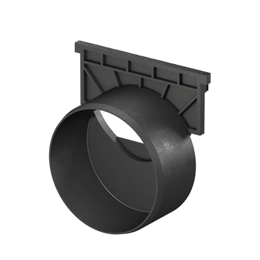 ACO end piece with outlet, type Euroline/Hexaline, PE, 12.5 x 13.5 cm, 110 mm