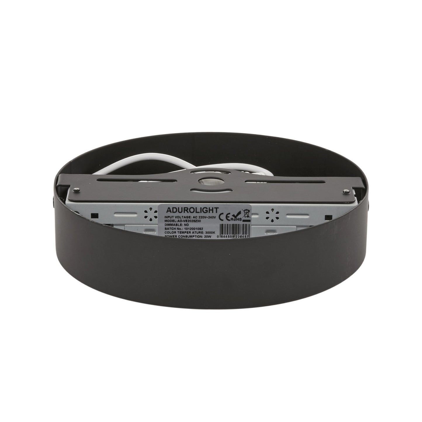 Adurolight® Premium Quality Line LED ceiling lamp, Venus, black, 12 W, 4000 K, non flicker