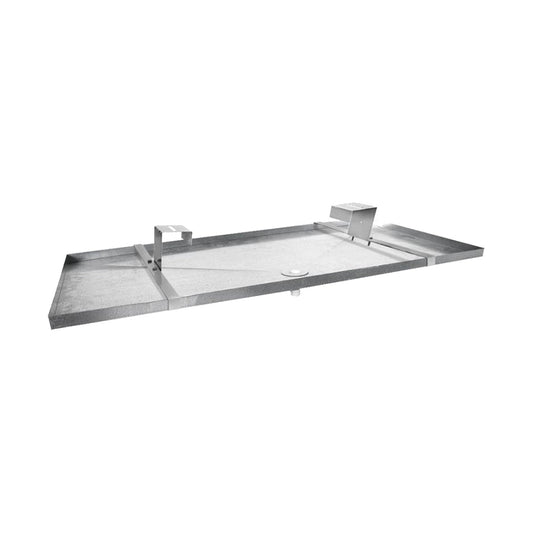 Canalit condensation tray, steel, electrolytically galvanized, 850 x 390 mm, grey white