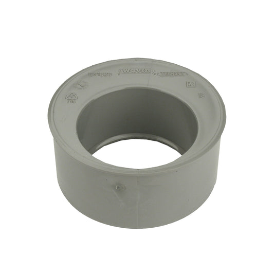 Wavin reducing ring, PVC, eccentric, internal x external glue, grey, KOMO, 125 x 110 mm