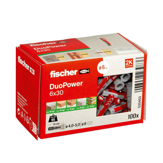 Fischer plug, type DuoPower, 6 x 30 mm, box à 100 stuks