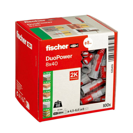 Fischer plug, type DuoPower, 8 x 40 mm, box à 100 stuks