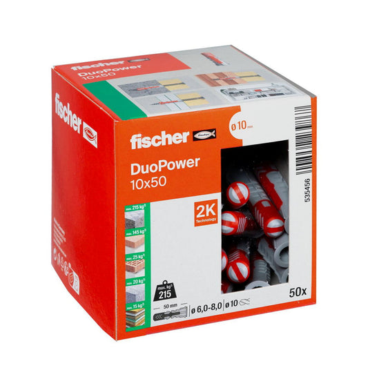 Fischer plug, type DuoPower, 10 x 50 mm, box à 50 stuks