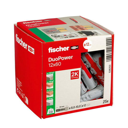 Fischer plug, type DuoPower, 12 x 60 mm, box à 25 stuks