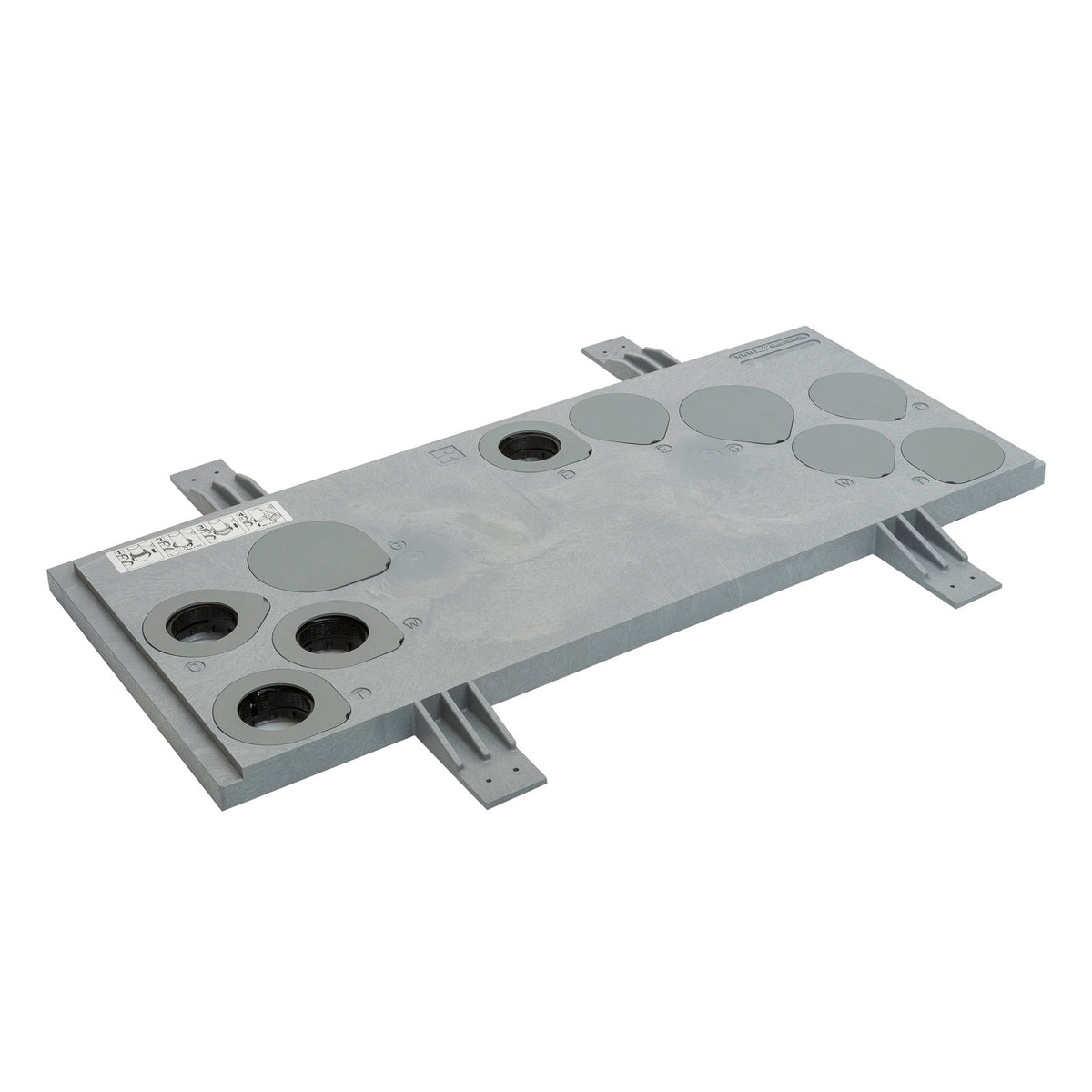 Box Bottom Plate Wavin meter box floor plate, 4x 50 mm, 1x 63 mm, 75 x 31 x 3 cm ...