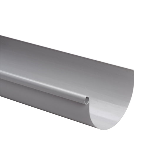 Nicoll Techtan half round gutter, PVC, light grey, RAL 7047, 115 mm, l = 4 m