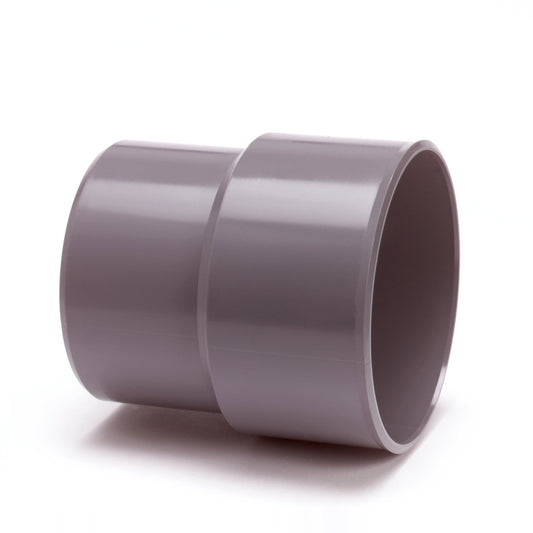PVC repair socket, internal glue x tapered spigot, grey, 125 x 118 mm