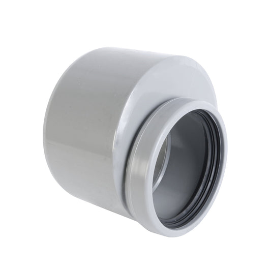 Wavin reducing ring, PVC, eccentric, spigot x cuff, grey, KOMO, SN4, 160 x 125 mm