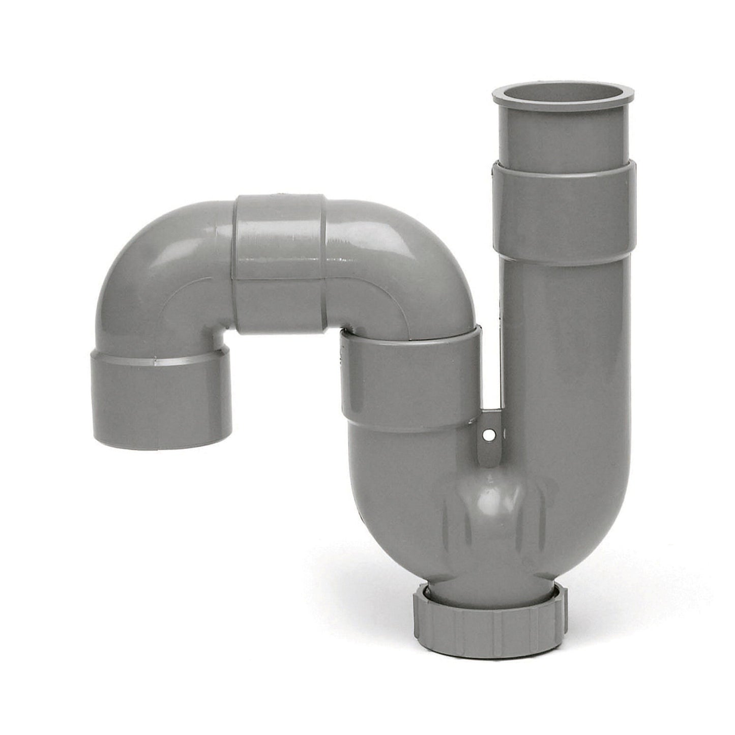 P-trap with drain plug, 2x socket, ABS, 32 mm