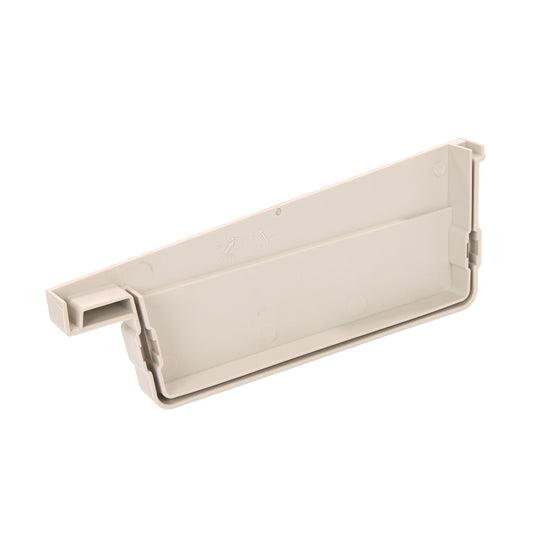 Rawinso end piece for box gutter, pp, light grey, RAL 7035, left, 205 mm