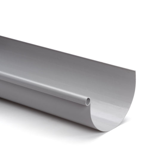 Nicoll Techtan half round gutter, PVC, light grey, RAL 7047, 115 mm, l = 4 m