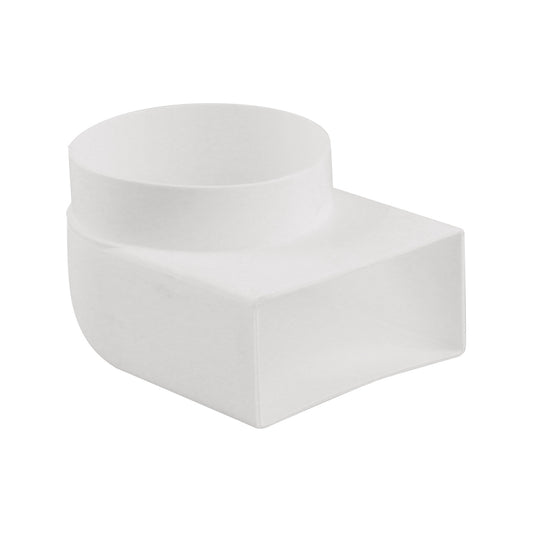 Nedco transition piece 90° for kitchen ventilation, angled, socket x spigot, Ø 100 mm / 110 x 54 mm