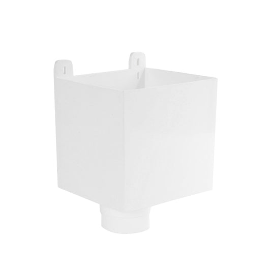 Nicoll Techtan rainwater hopper head, PVC, white, RAL 9010, 80 mm