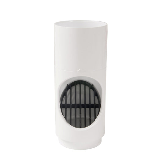 Nicoll Techtan rainwater pipe leaf separator, PVC, white, RAL 9010, 80 mm