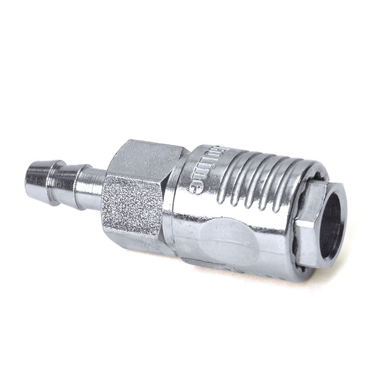 Quick coupling with hose barb, chrome-plated brass, 10 mm