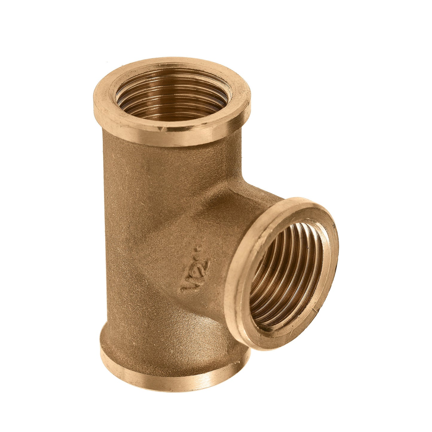 Bonfix threaded T-piece 90°, brass, 3x female thread, 3/8"