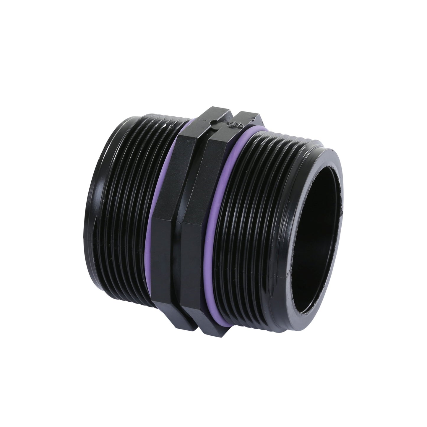 Self-Seal double nipple, PP, 2x male thread, 6 bar, 2" x 2"