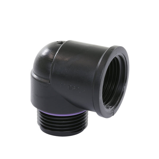 Self-Seal PP elbow 90°, female thread x male thread, 6 bar, ¾" x ¾"
