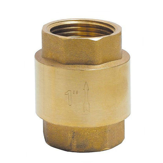 RIV spring-loaded non-return valve, brass, type 2281, 2x female thread, brass disc, 1½"