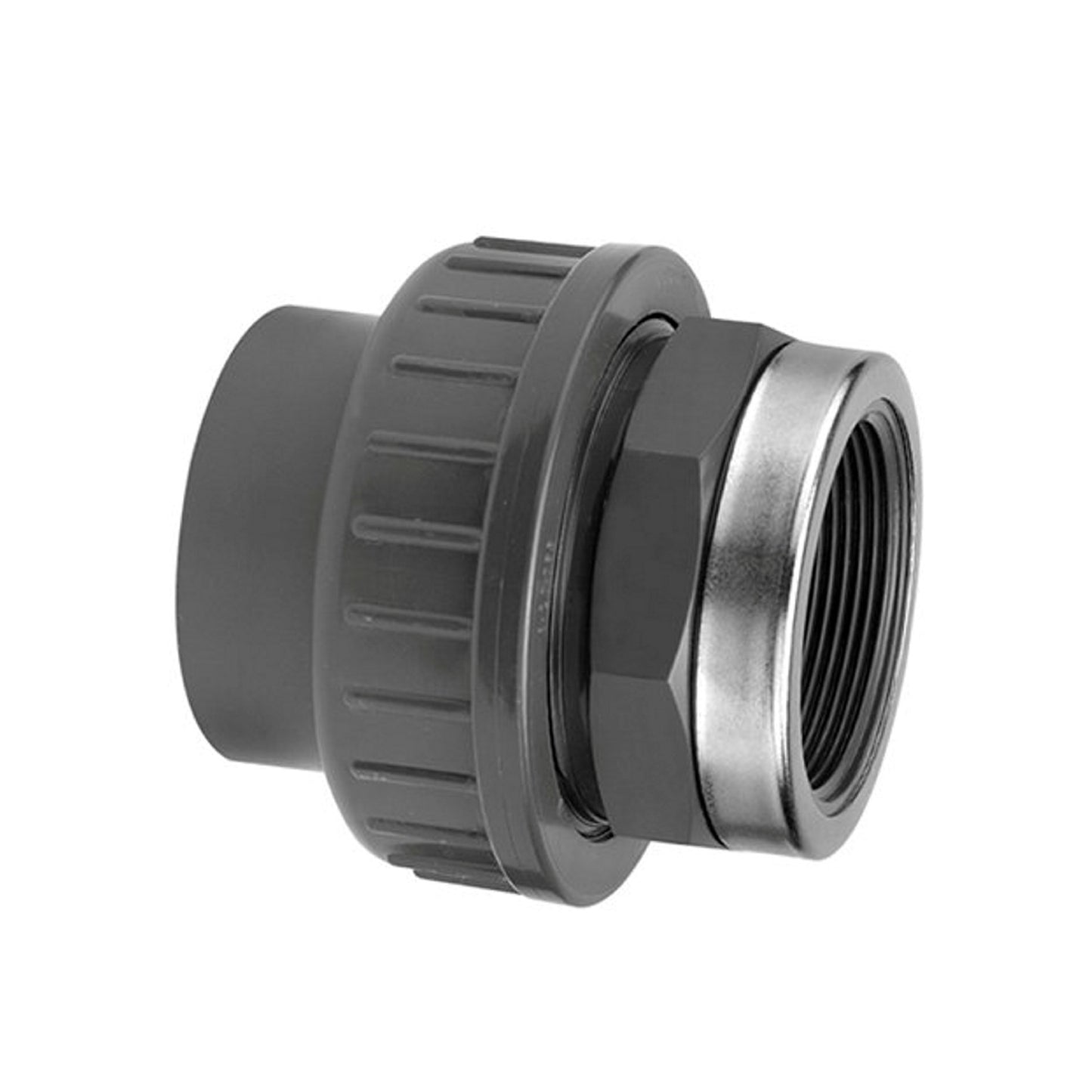 VDL 3-piece coupling, PVC, int glue x female, 16 bar, type B, 63 mm x 2", + reinforcement ring