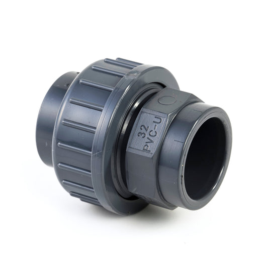 VDL 3-piece coupling, PVC, 2x internal glue, 16 bar, 63 mm, type A