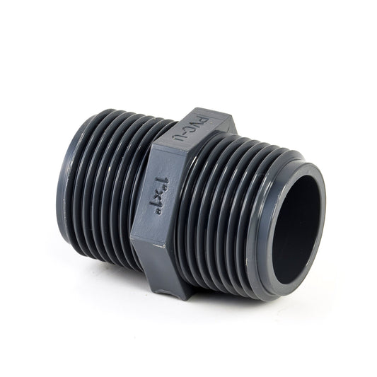 VDL double nipple, PVC, 2x male thread, 16 bar, ¾"