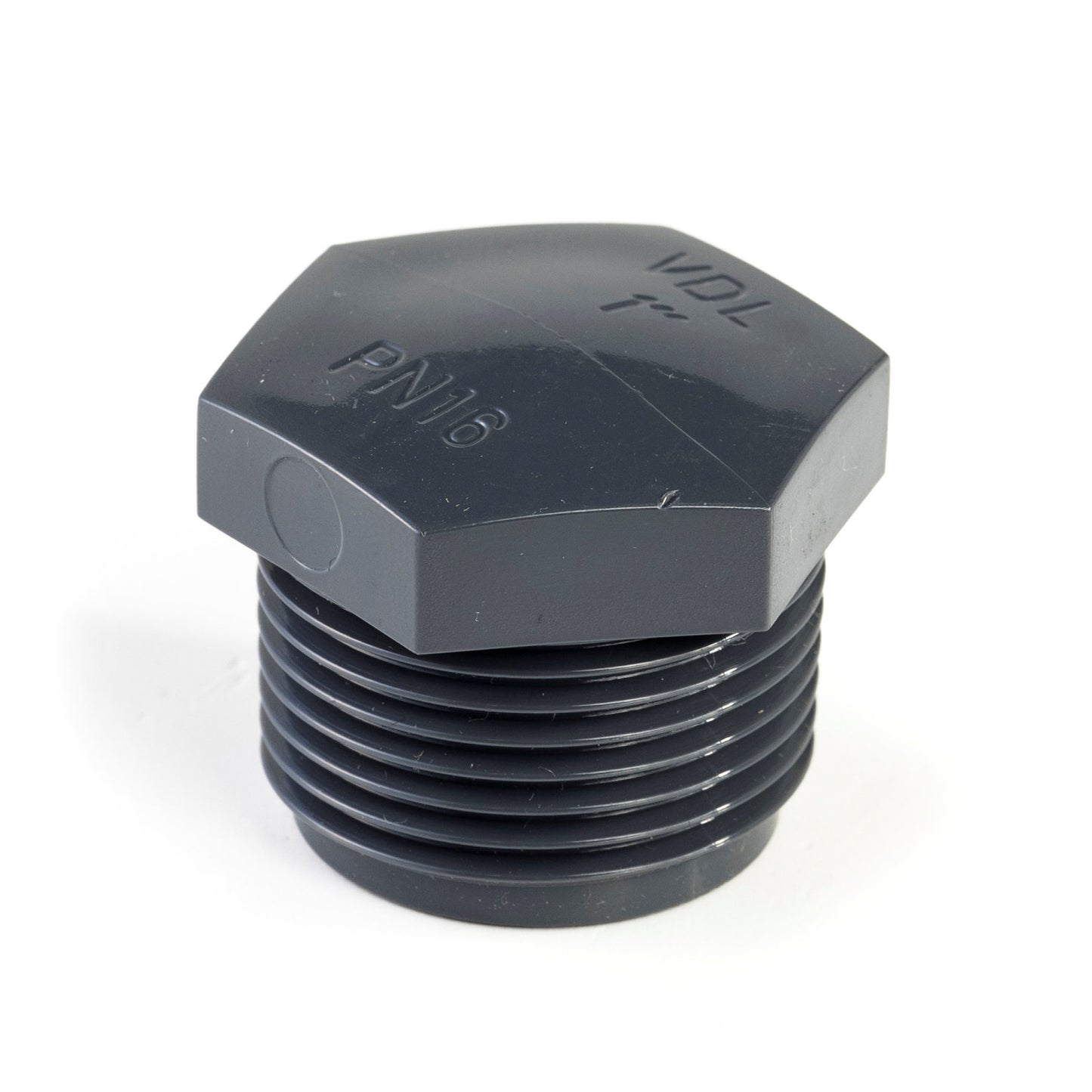 VDL threaded plug, PVC, 1x male thread, 16 bar, 1"