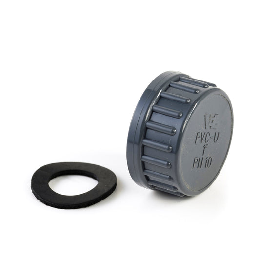 VDL screw cap, PVC, 1x female thread, 10 bar, 1¼"