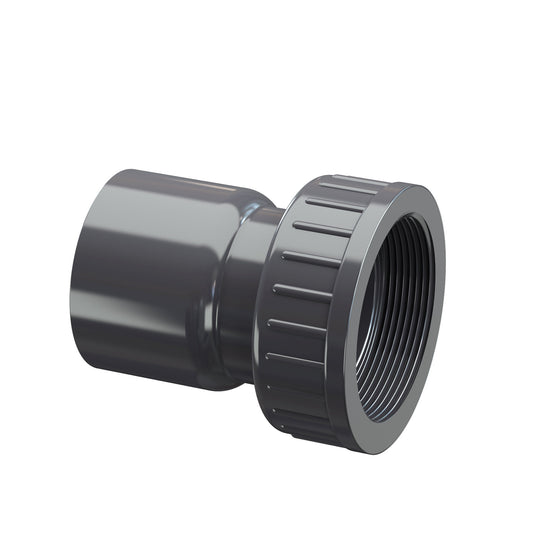 VDL 2/3 coupling, PVC, internal glue x female thread, 10 bar, 50 mm x 1½"