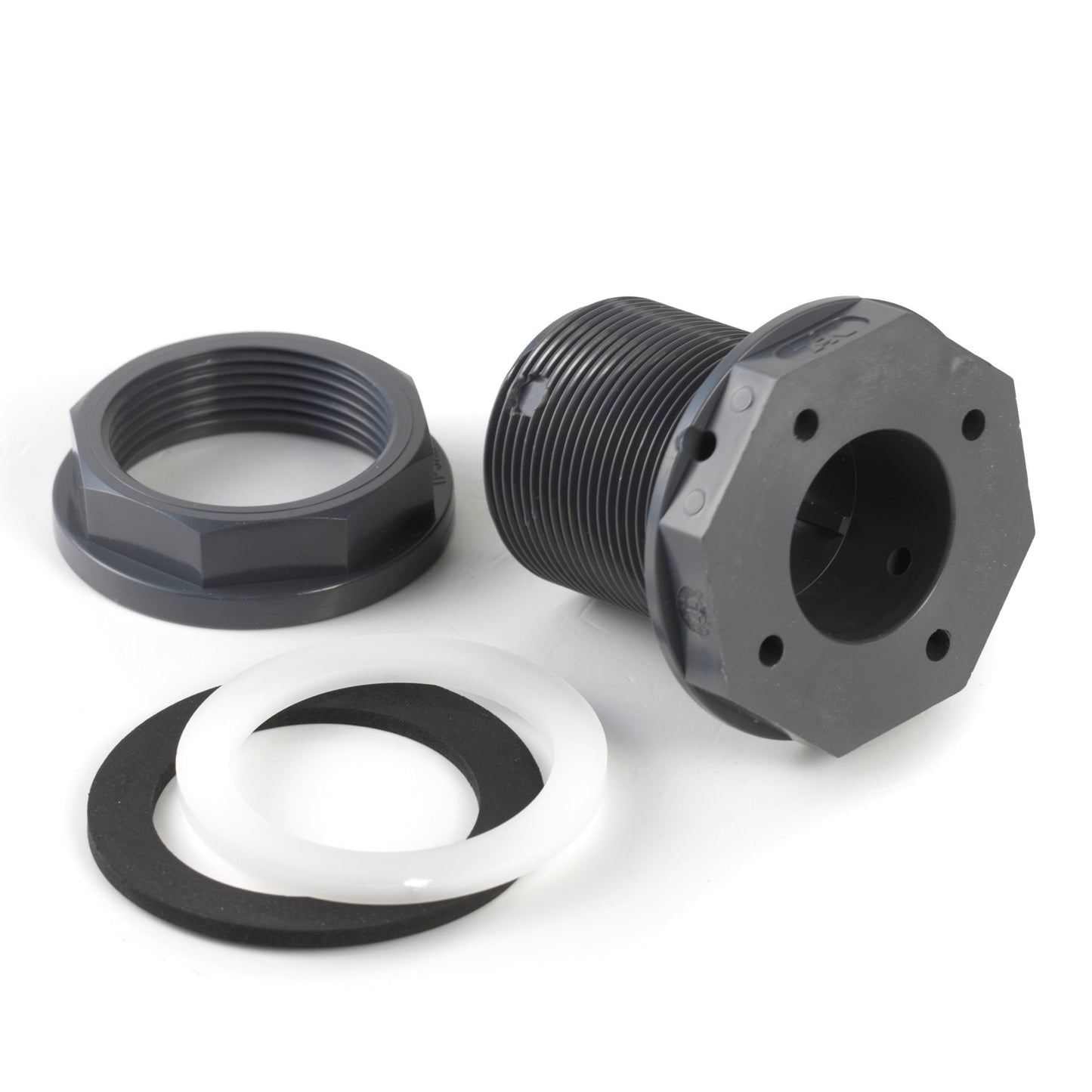 VDL reservoir coupling, PVC, external thread x internal glue, 1½" x 32 mm