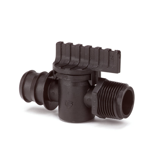 Valve, PP, male thread x hose barb, ¾" x 16 mm