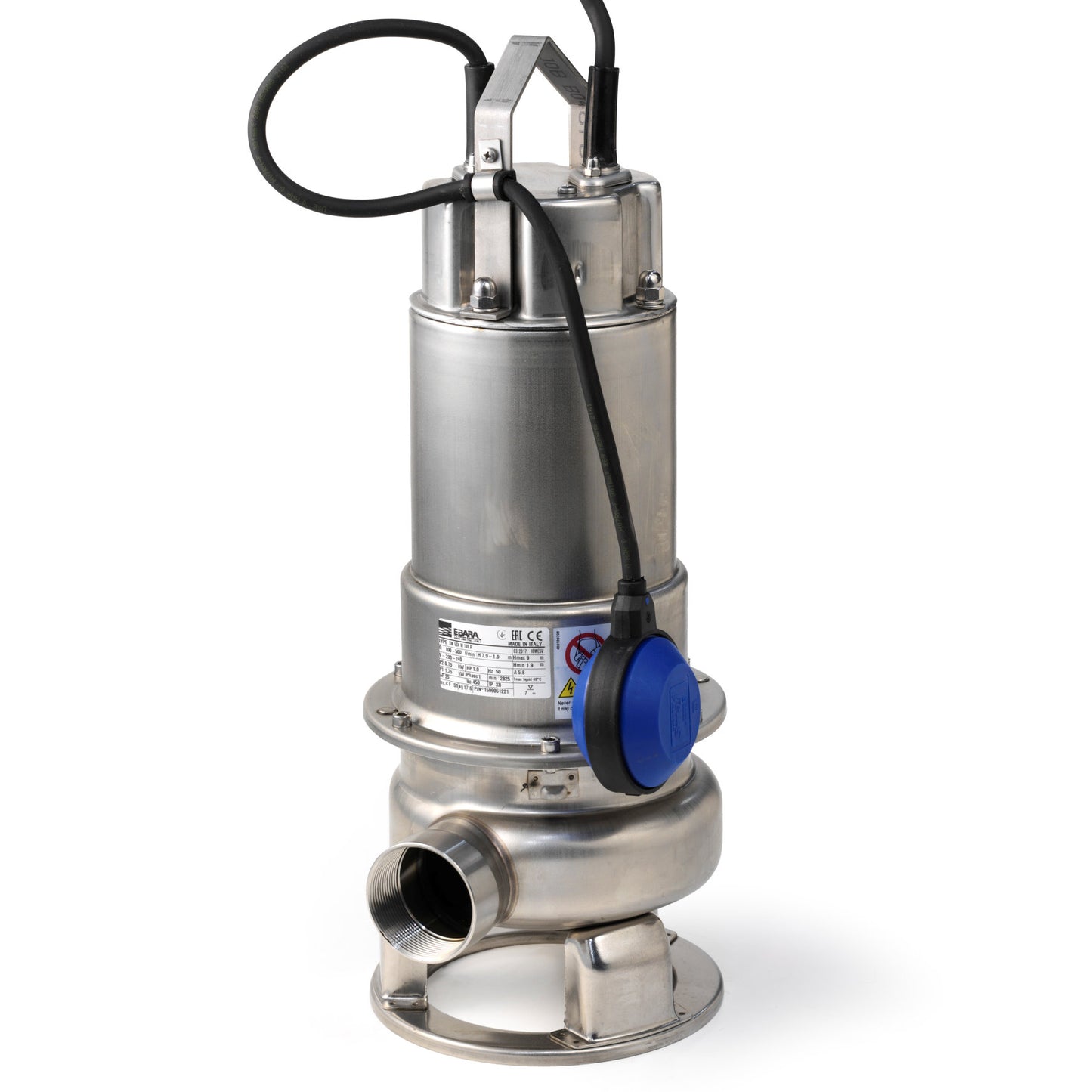 Ebara submersible pump for clean water and wastewater, SS, DW Vox 75 MA, 0,55 kW, 230 V, float