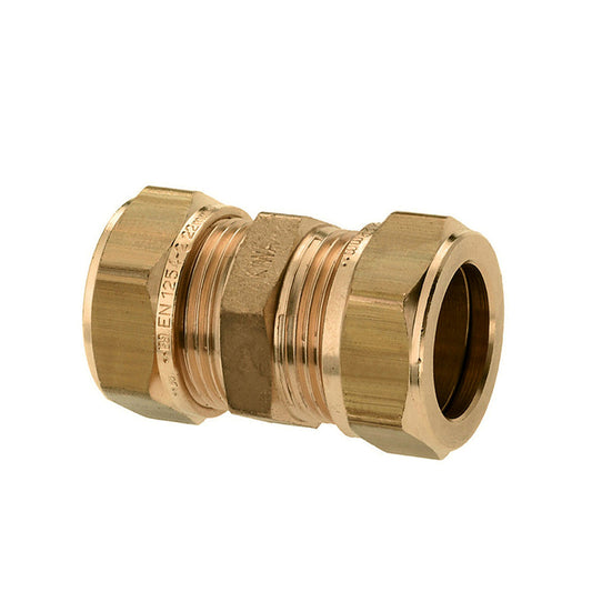 Bonfix compression coupling, brass, 2x compression, Kiwa / Gastec QA, 10 mm