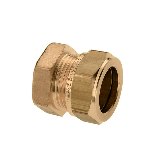 Bonfix stop end, brass, compression, Kiwa / Gastec QA, 15 mm