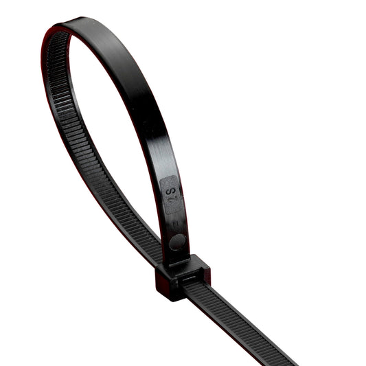 SapiSelco cable ties, black, l = 140 mm, w = 3.5 mm, bag of 100