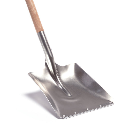 Karlstad ballast shovel, 350 x 440 mm, aluminium, handle 85 cm, plastic D-grip