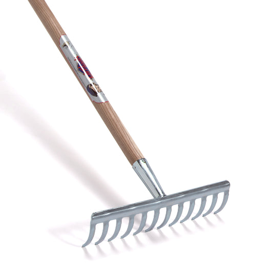 Talen Tools garden rake, galvanized steel, 12 teeth, handle length 160 cm