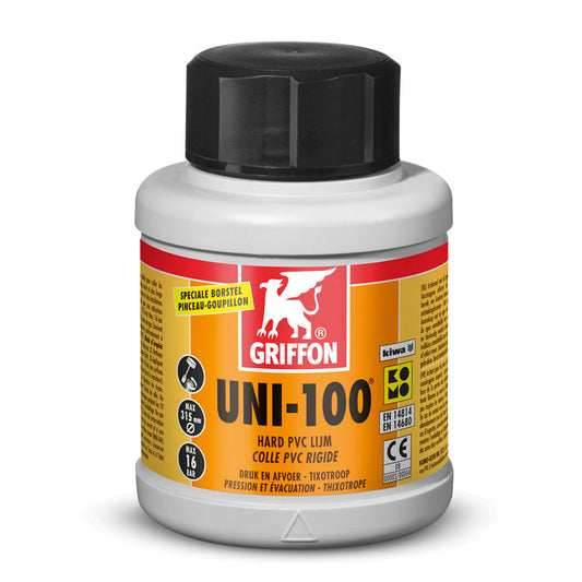 Griffon rigid PVC glue, Uni-100, 250 ml can