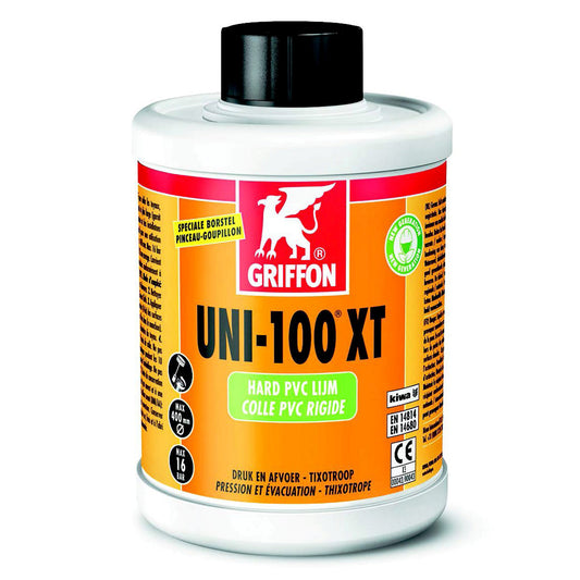 Griffon hard PVC glue, Uni-100 XT, 1000 ml can