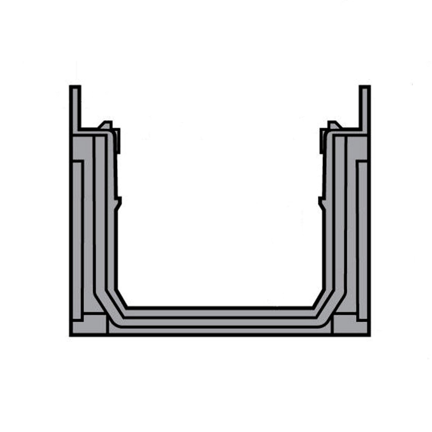 Nicoll drainage channel, type Connecto 100, incl. PP slotted grating, A15, 100 x 13.6 x 11.5 cm